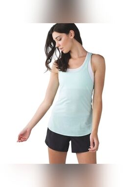 Lululemon What The Sport SingletHeathered Tranquil Blue, Heathered Poseidon Gold
